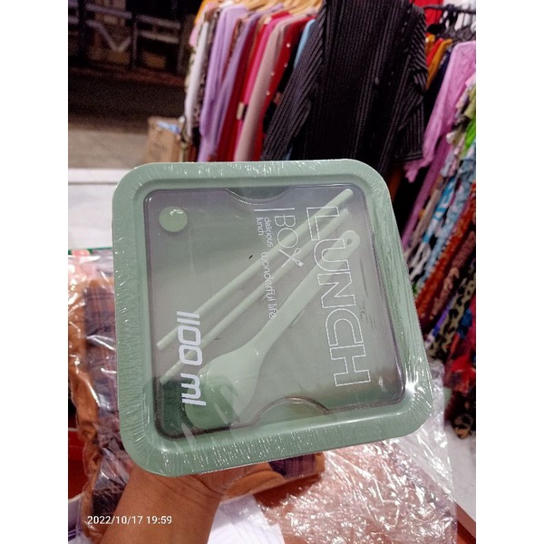 LUNCH BOX SET/REMPAT MAKAN PLASTIK SEKAT/TEMPAT MAKAN ANAK