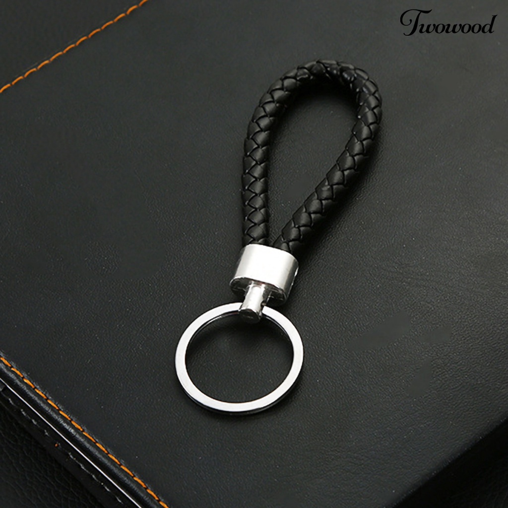 Twowood Gantungan Kunci Mobiltas Priawanita Strap Kepang Bahan Kulit Imitasi Untuk Hadiah