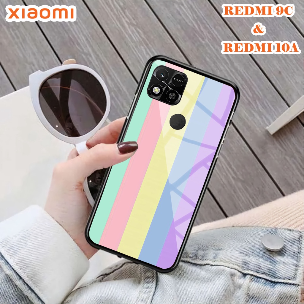 Softcase Glass Kaca REDMI 10A & REDMI 9C - Case Handphone REDMI 10A  REDMI 9C [T37].