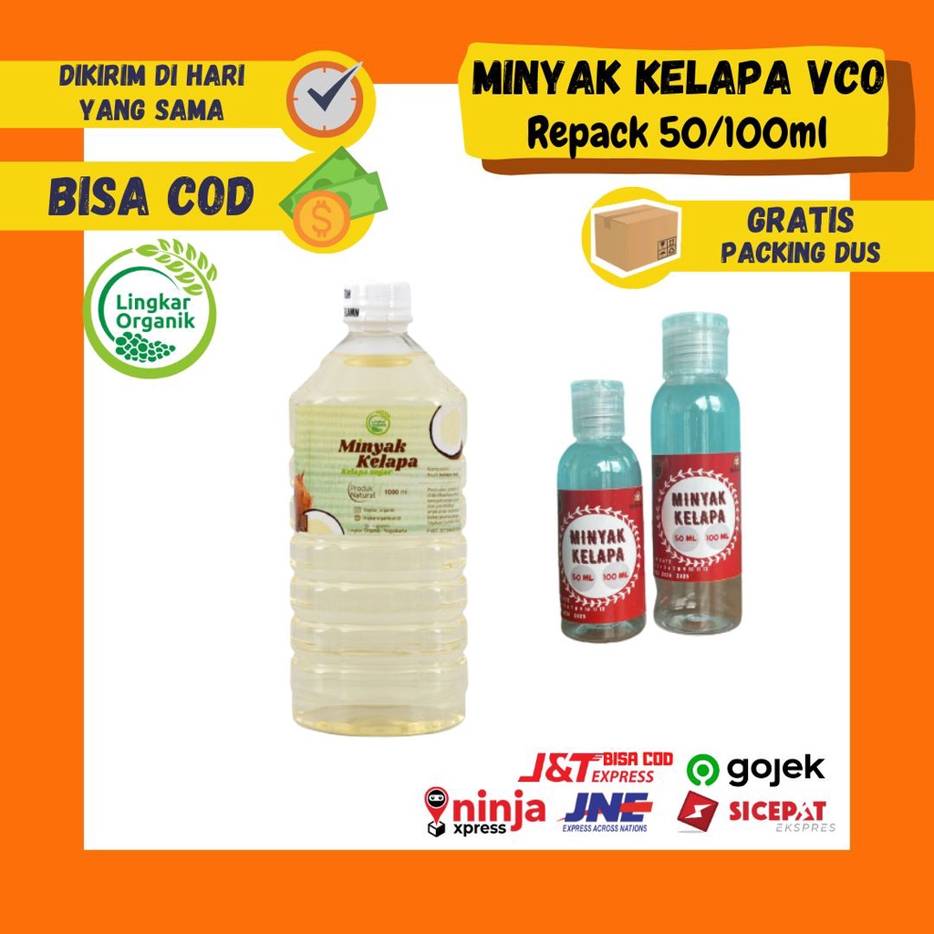 Minyak Kelapa Lingkar Organik REPACK Kemasan Kecil 50 ml 100 ml untuk Masak Mpasi Bayi Anak Fat Oil Menumis Mpasi