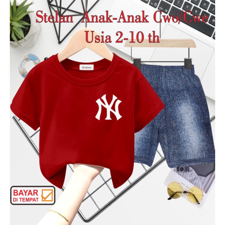 ((IB))SETELAN ANAK2 UNISEX SEMI JEANS/NY DIGITAL SABLON