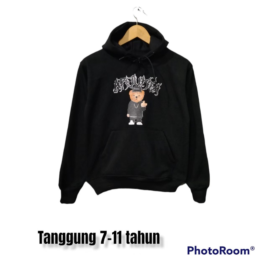 Jaket Sweater Hodie Skate Bear Hitam Anak Switer Kids Harga Grosir