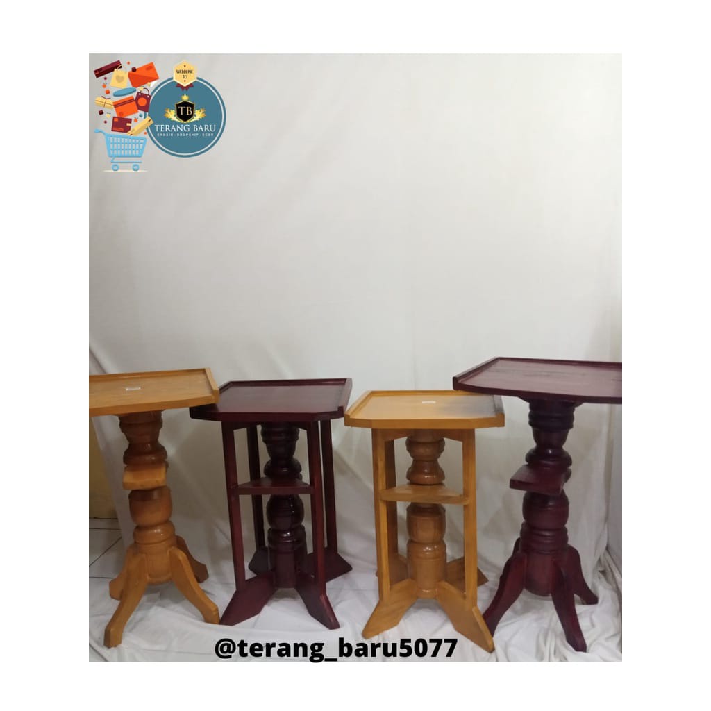 KAKI DISPENSER KAYU | MEJA DISPENSER KAYU | MEJA KOLEKSI SERBAGUNA | MEJA DISPENSER KUNING | MEJA DI