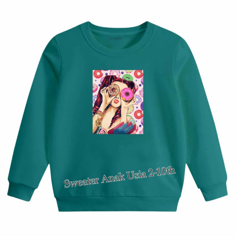 ((IB))SWEATER ANAK PEREMPUAN/CEWEK DONAT DIGITAL SABLON