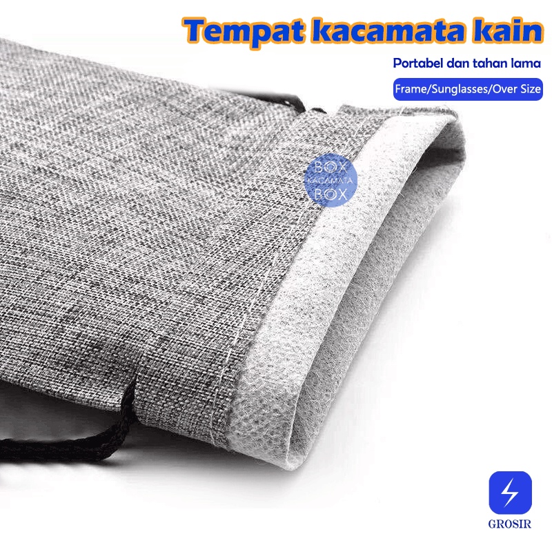 Mushto Kantong Kacamata Kain Lembut serbaguna Full Colours Keren A