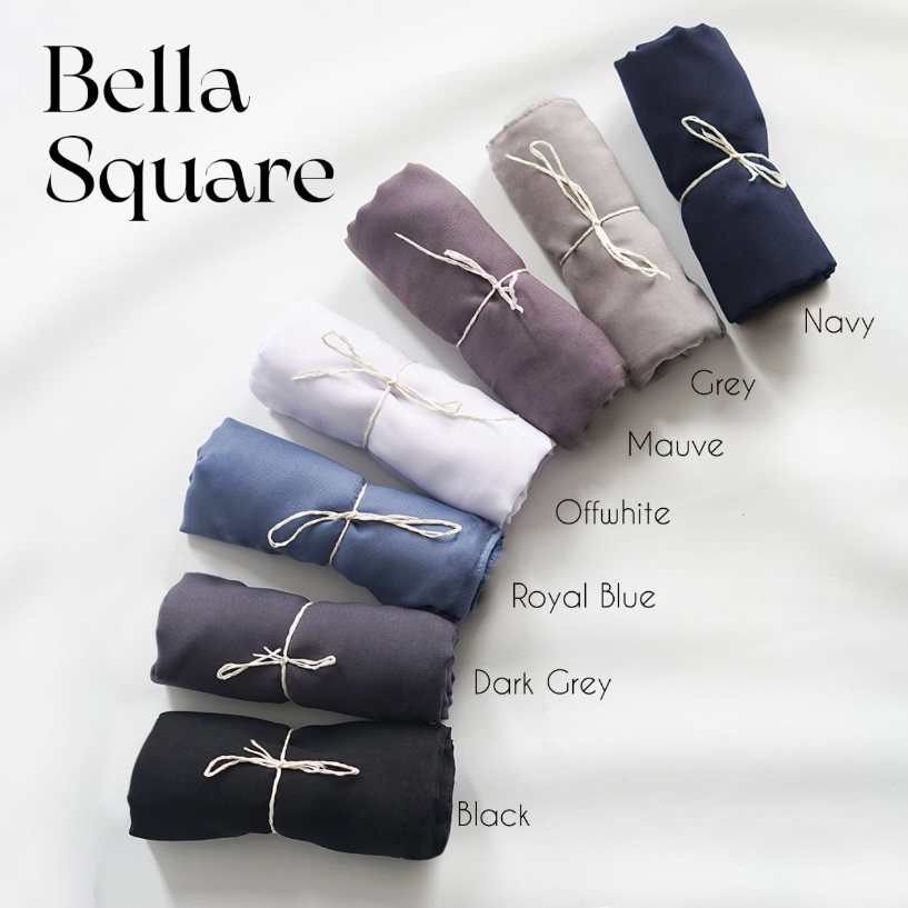 BELLA SQUARE HIJAB SEGI EMPAT BELLA SQUARE PREMIUM Jilbab Anti Letoy Warna Lengkap Jilbab Polycotton