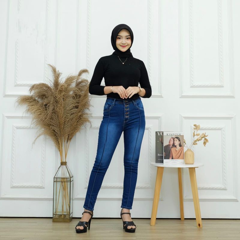 CELANA HW PINGGANG TINGGI JEANS HIGHWAIST  WANITA