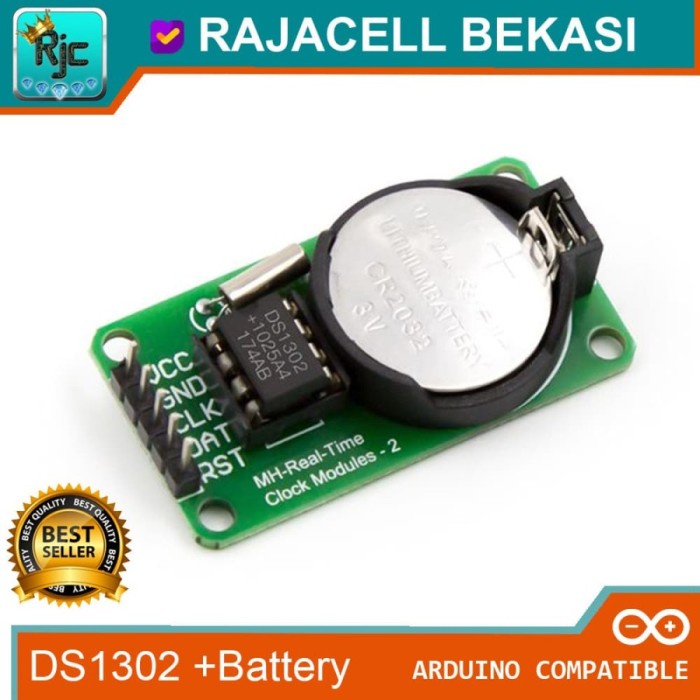 RTC DS1302 + Battery CR3032 Real Time Clock Module for Arduinoo