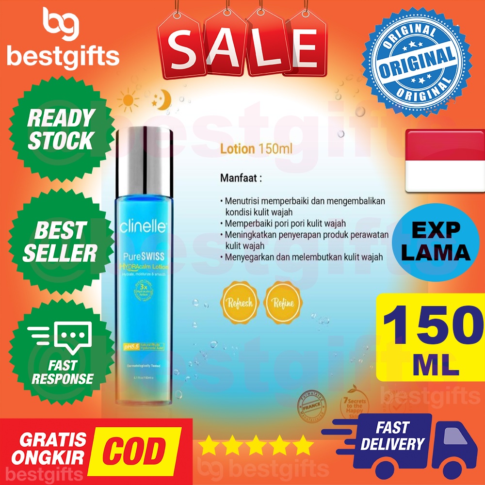 CLINELLE PURESWISS HYDRACALM LOTION LOSION WAJAH MELEMBABKAN KULIT 150 ML