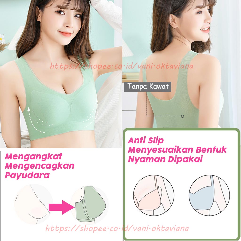 Seamless Bra BH Wanita Bra Wanita Tanpa Kawat BIG SIZE JUMBO Bra Import Tanpa Kawat BH Push Up