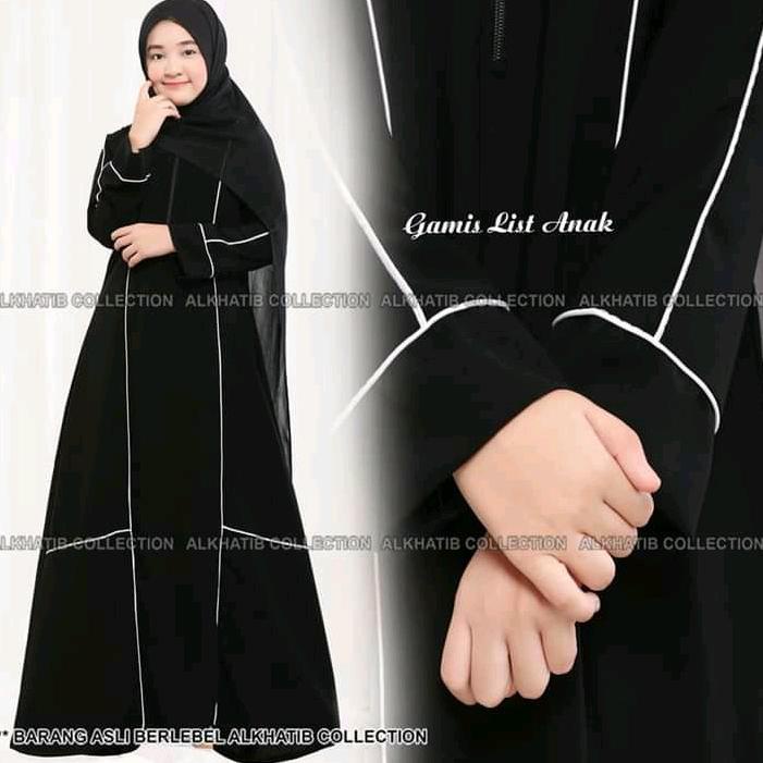{MJW.18Oc22ᴮ} obral Abaya Anak list putih smpngbu-fashion anak-gamis kapel-anak-muslim kids-fashion 