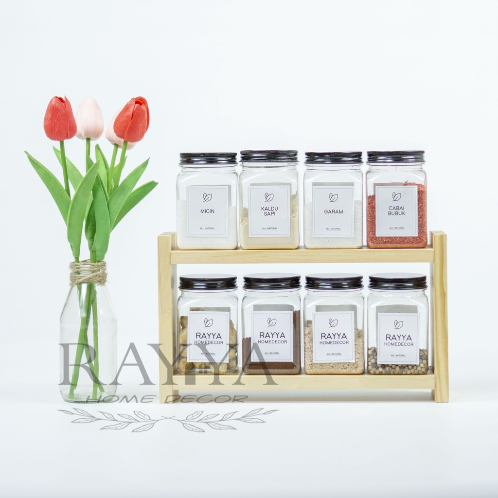Rak toples bumbu dapur/ rak bumbu dapur serbaguna / tempat toples bumbu