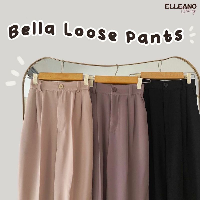 BELLA SLIT PANTS Kulot highwaist celana kulot bahan polyester loose pants