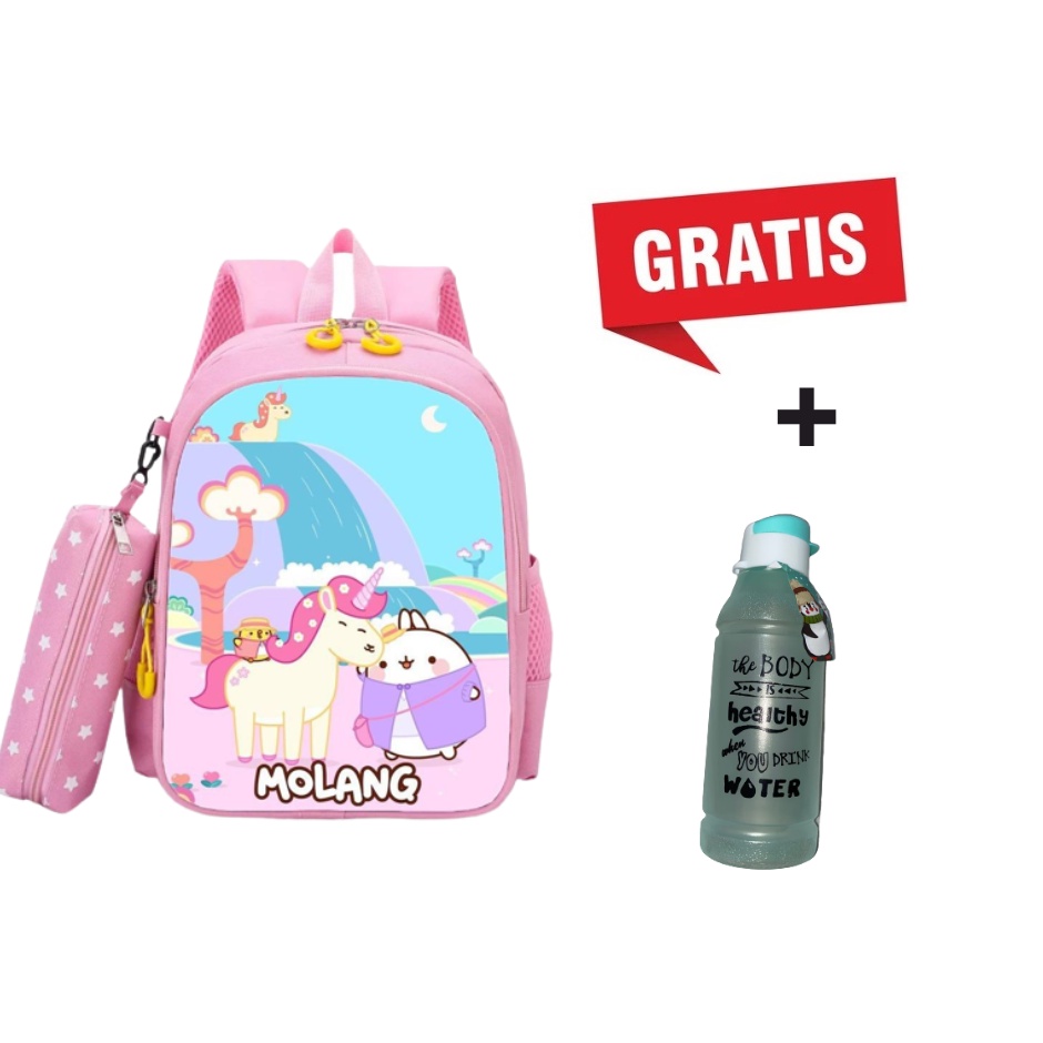 Tas Glossy SD TK Ransel Anak Sekolah Cewe Perempuan Kuda Unicorn Elsa Timbul LOL Prosen