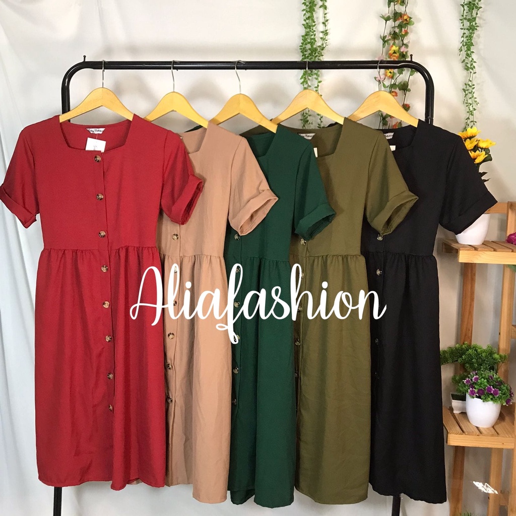 DRESS ONETHIA LONG SQUARE/DRESS WANITA/DRESS/CASUAL DRESS