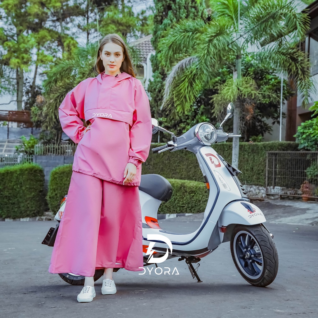 Raincoat DYORA Zeeva Series Pink / Jas Hujan DYORA Gamis Muslimah Mantel Rok Hujan Wanita Jas Ujan H