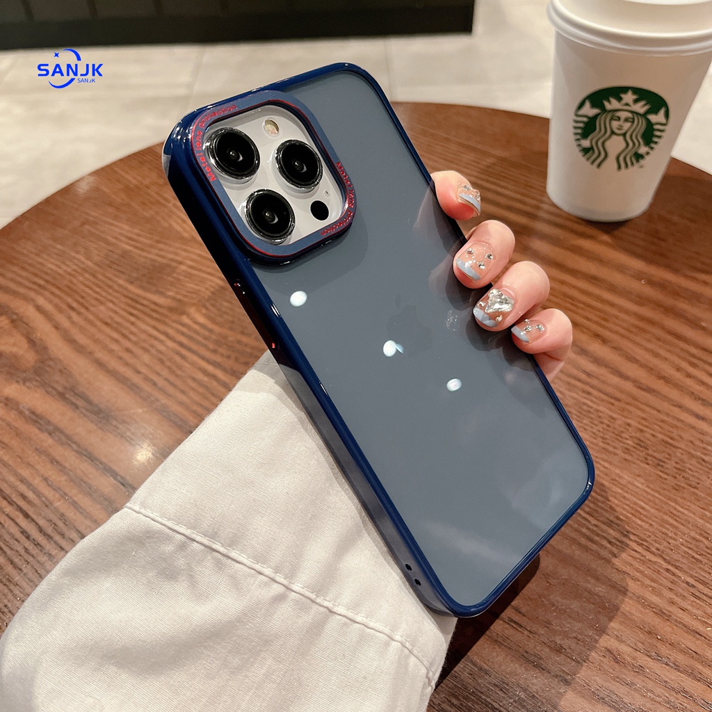 New high quality!! Suitable for iPhone 14 dark purple black anti fingerprint phone case iPhone 14 plus 12 13 14 Pro Max hard case metal camera+metal button phone case