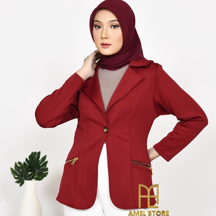 Jas blazer cardigan outer atasan slimfit formal kerja kantor casual remaja cewek wanita import premi