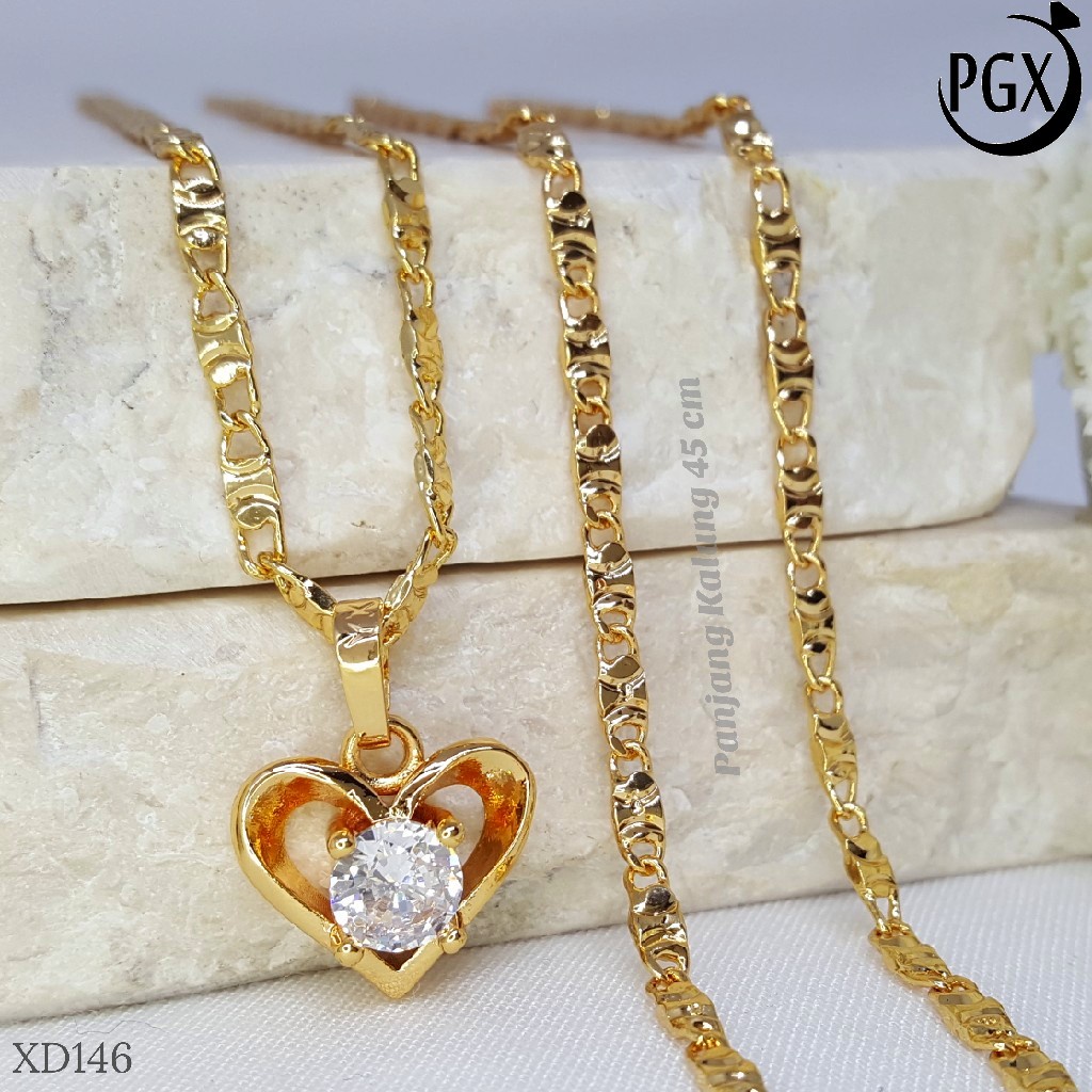 PGX Kalung Wanita Xuping Aksesoris Fashion Perhiasan Lapis Emas XD146