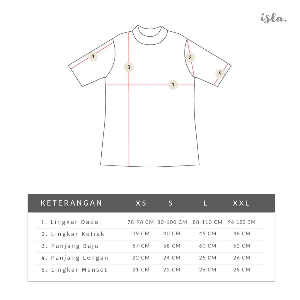 Isla Basic Texture Tee Kerah Tinggi  - Manset Kaos Lengan Pendek - Inner - Shirt - Rib Knit Cotton