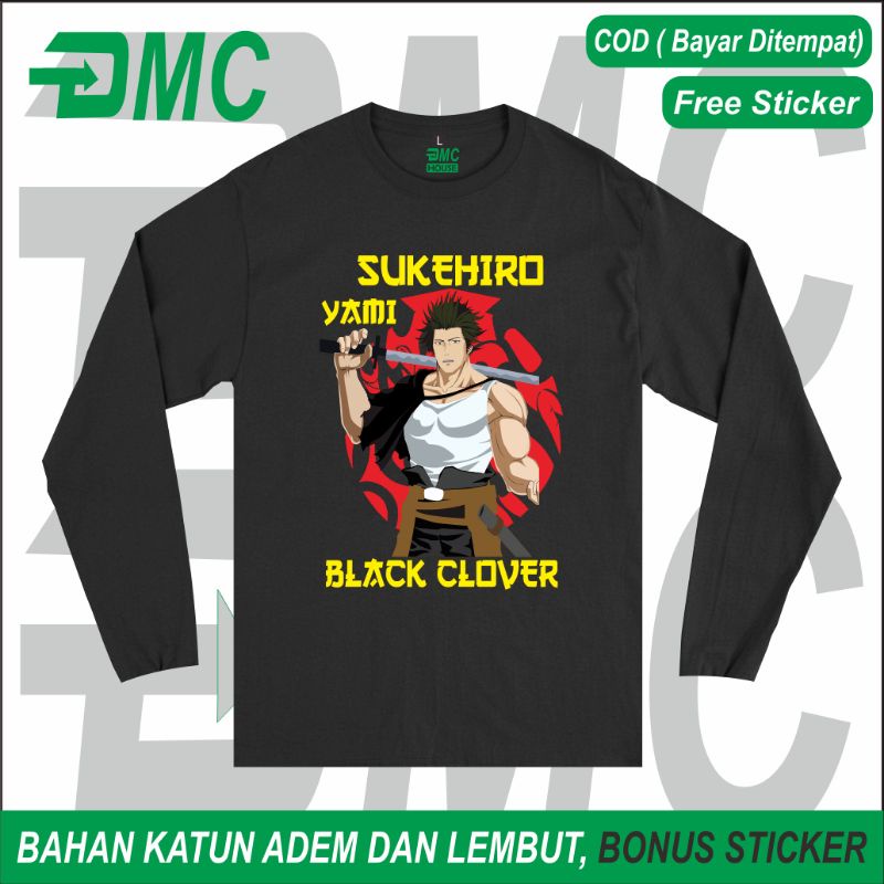 Kaos Baju Anime Yami Sukehiro Black Clover Lengan Panjang