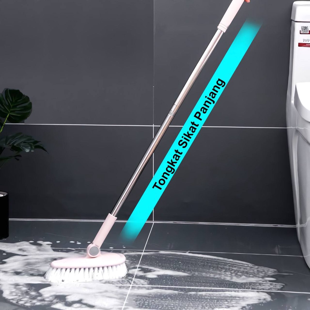 KAGK Gagang Panjang Portable Kamar Mandi Sikat Lantai Pembersih Dinding