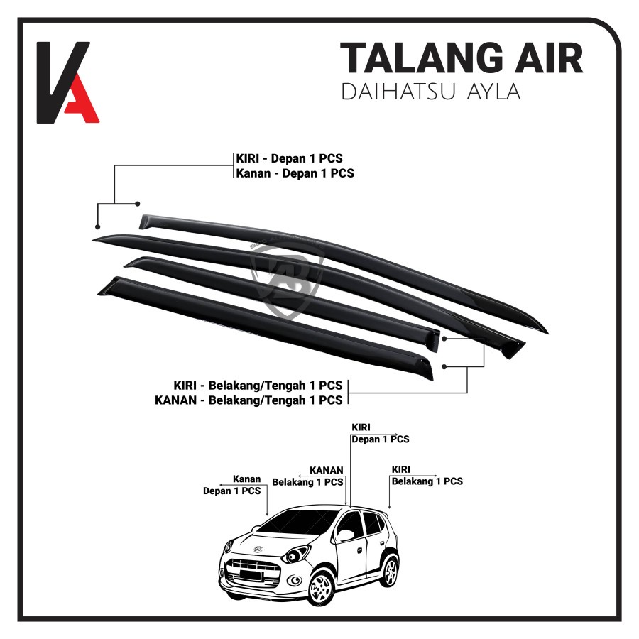 TALANG AIR PINTU MOBIL DAIHATSU AYLA MODEL SLIM HIGH QUALITY SUPER MURAH