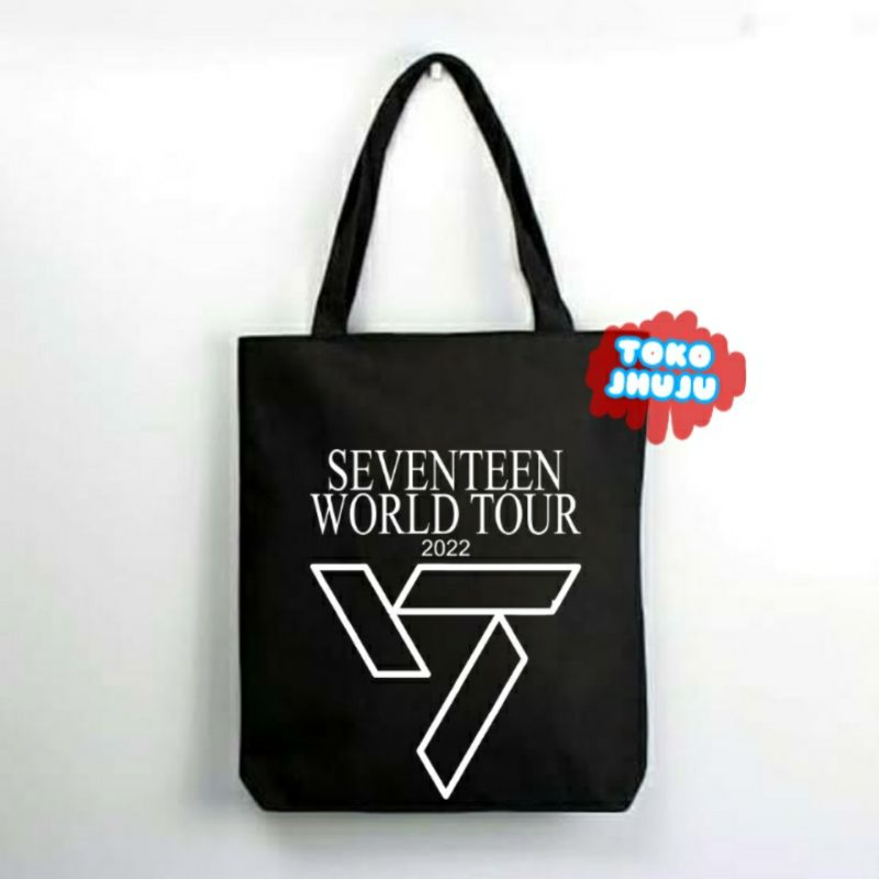 Tas Tote Bag Kpop Seventeen World Tour 2022 logo