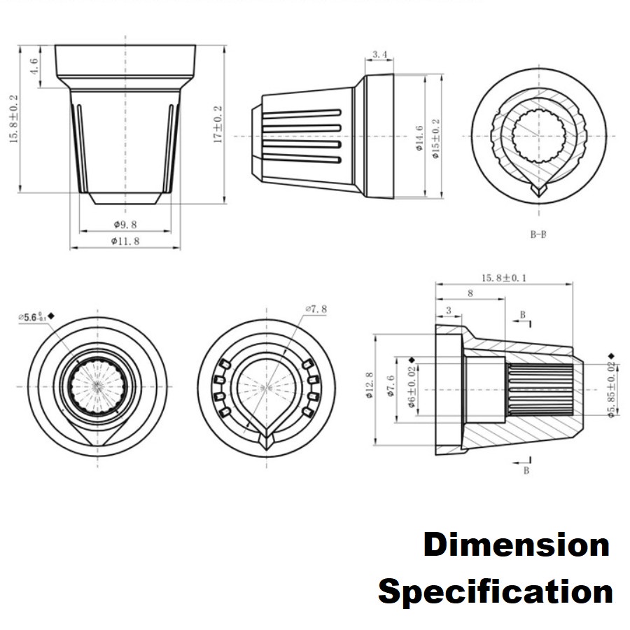 Knop potensio WH148 AG2 potensiometer knob tutup potentiometer warna