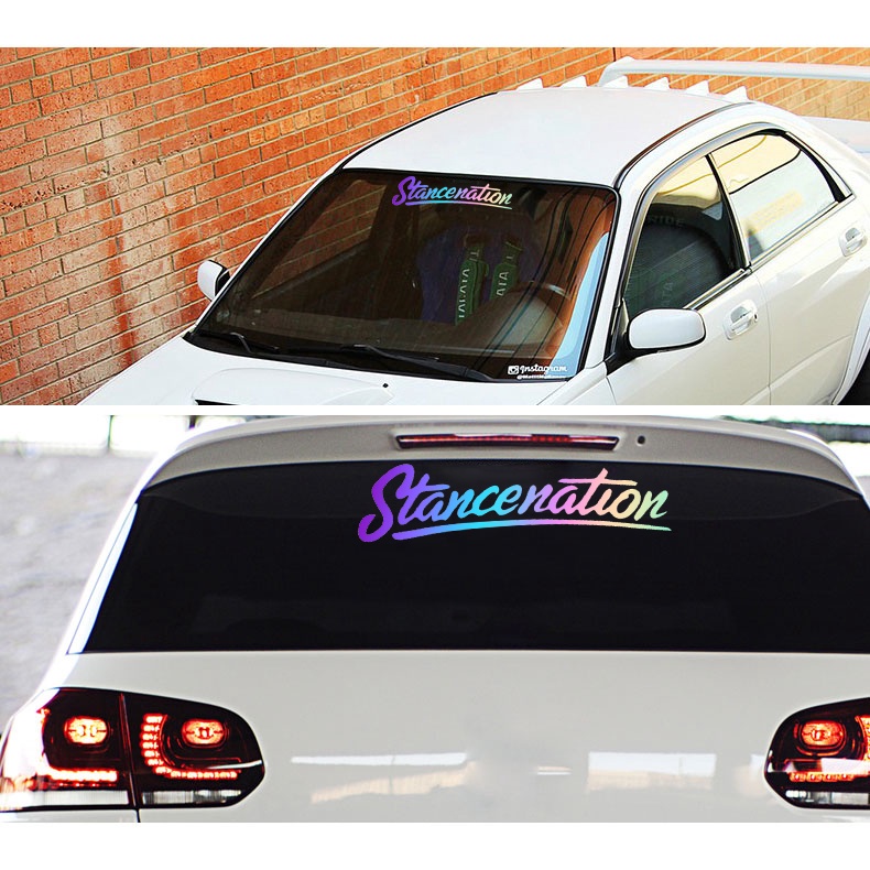 Stancenation Car Stiker Kaca Depan Depan Personalisasi Kaca Depan Belakang Decorative Decal untuk Honda