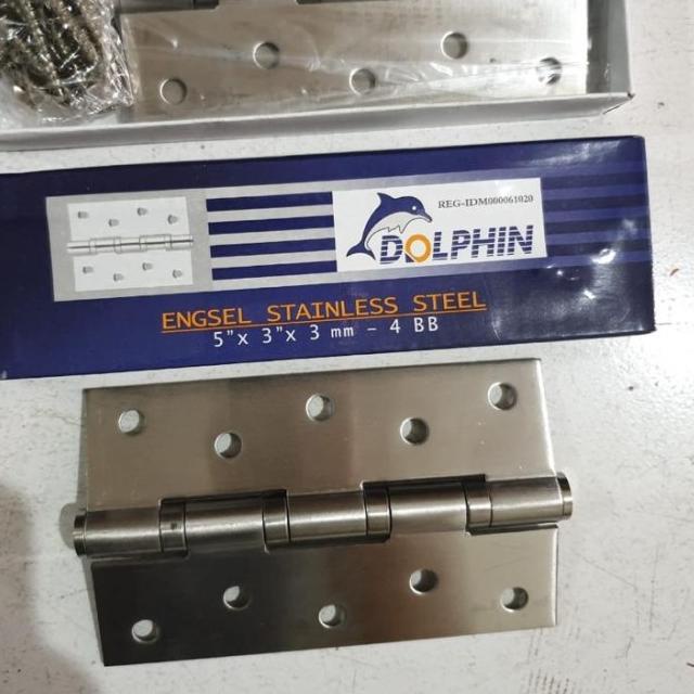 Engsel Pintu Dolphin Stainles 5 inch - Engsel Pintu Tebal Stainles
