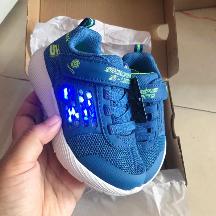 {RaditStore} sepatu anak lampu skechers dyna light blue original store - 22 Berkualitas