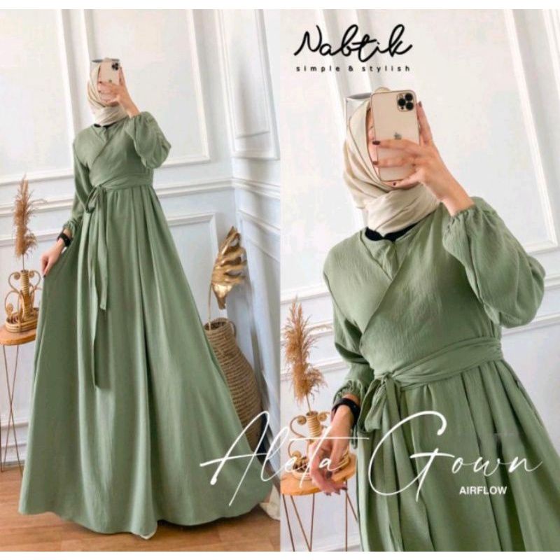 ALETA GOWN DRESS MAXY CRINKLE AIRFLOW / DRESS TERMURAH / DRESS SELEBGRAM