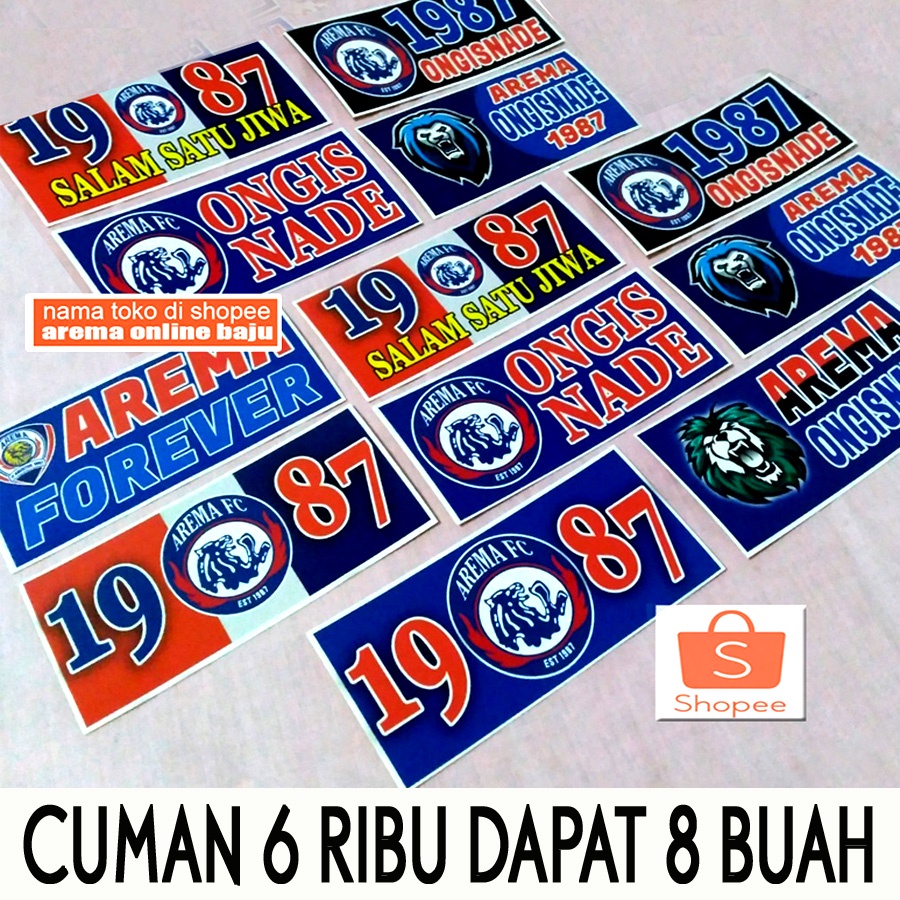 

DAPAT 8 BUAH STIKER AREMA/ STICKER AREMA LOGO