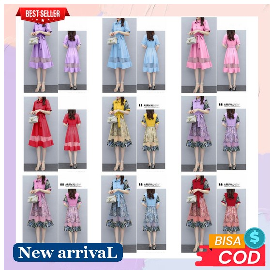 Dress Natal Wanita Terbaru Korea 2022 Jumbo Big Size Kondangan Remaja Aesthetic Korean Style Dress B