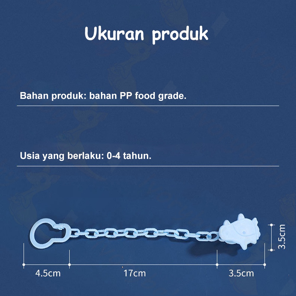 Ivorybaby Tali klip empeng bayi/Rantai empeng bayi/Penjepit dot bayi