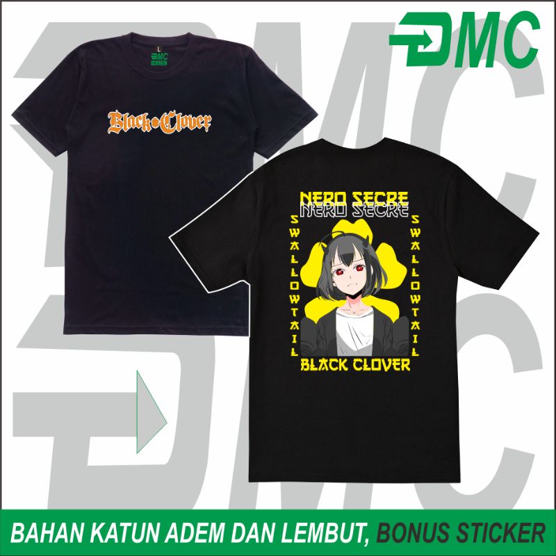 Baju Kaos Anime Black Clover Nero Secre Swallowtail Kaos Anime Kaos Black Clover