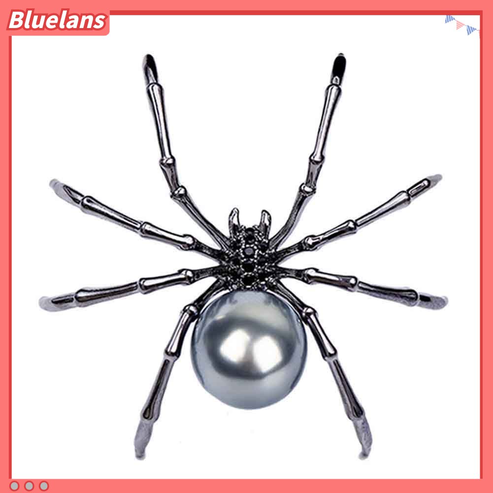 Bluelans Fashion Women Rhinestone Faux Pearl Spider Brooch Pin Corsage Lapel Jewelry Gift