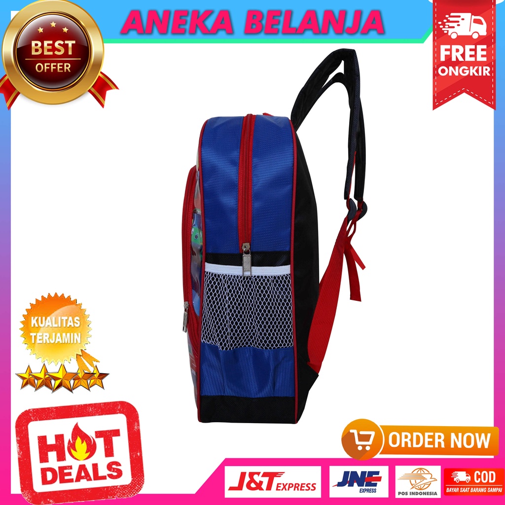 Tas Ransel Anak Cowok Tobot Biru Keren Backpack Sekolah Les SD TK PAUD