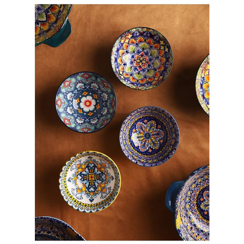 Mangkok Model Bohemian Motif Premium Diameter 12cm