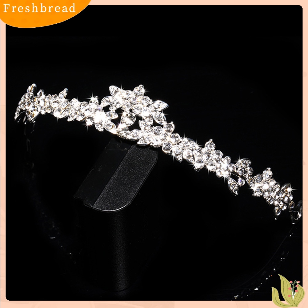 (Fresh) Kalung + Anting + Mahkota Berlian Imitasi Inlaid Mewah Untuk Pengantin Wanita