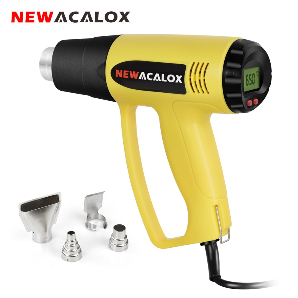 PREORDER NEWACALOX 2000W 220V Steker Uni Eropa Pistol Udara Panas Listrik Industri Termoregulasi LCD