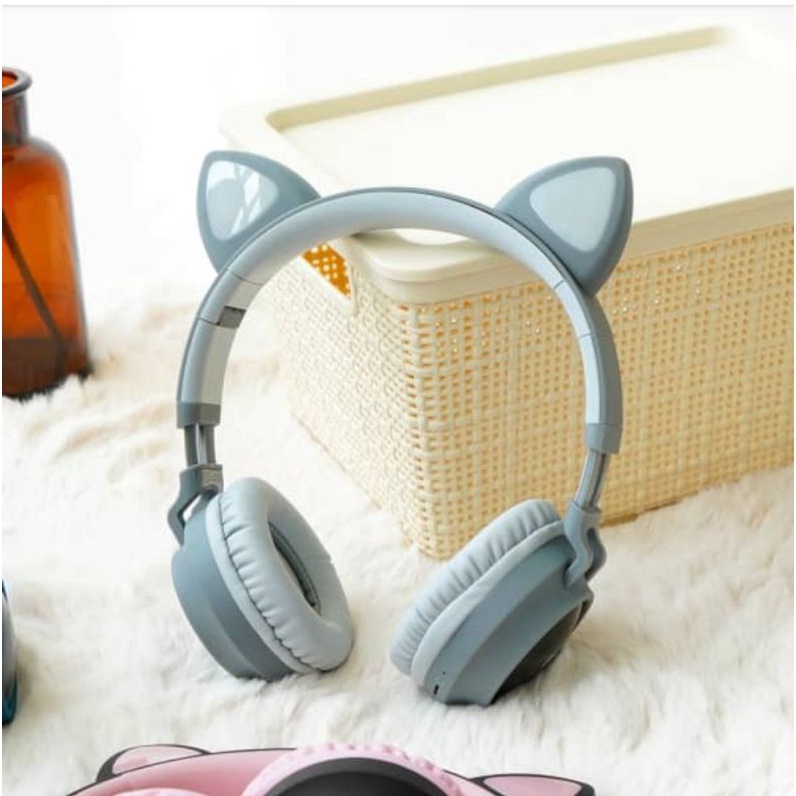Ataru Headphone Bluetooth Cat Bt028c - Abu-abu

