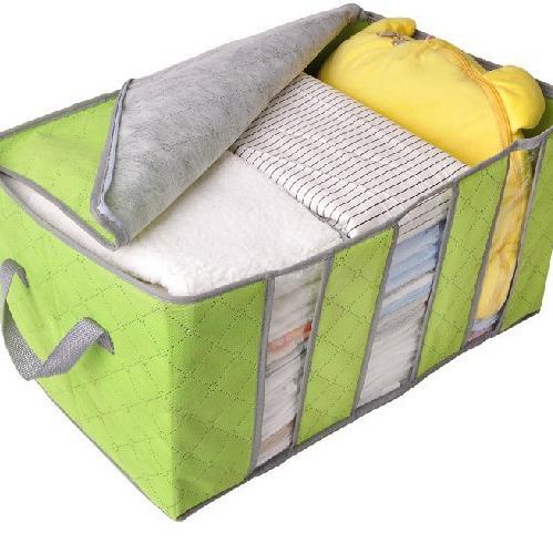 Cepaat--ELFYDO HL0037 Bamboo Storage Box Organizer Bag Kotak Penyimpanan Multifungsi Selimut Baju