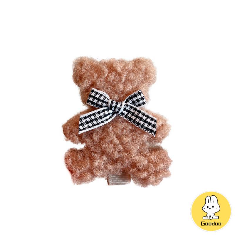 Plush Bear Jepit Rambut Lucu Sisi Klip Aksesoris Rambut Jepit Rambut -Doo