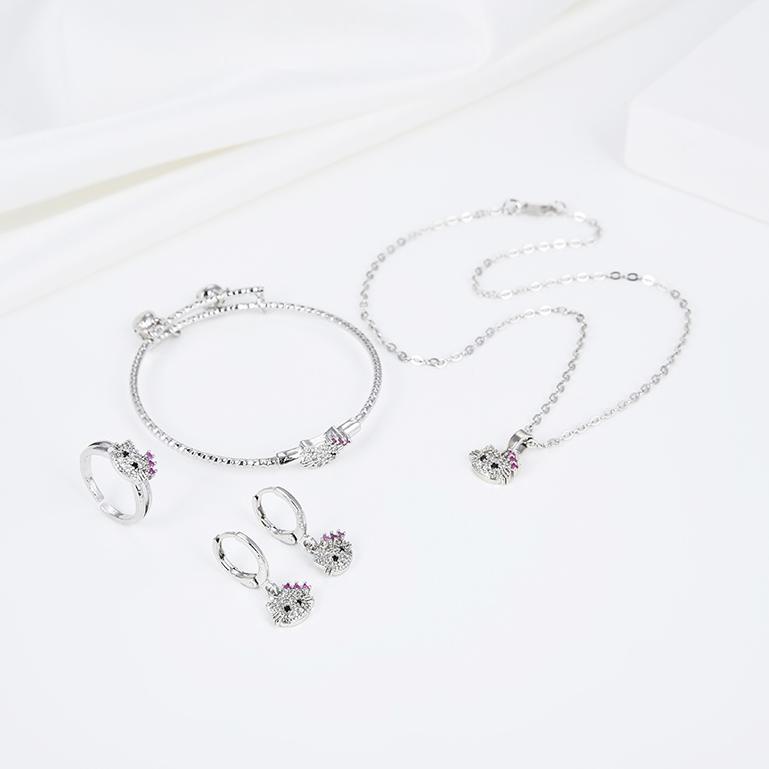 B8J2 HYL JEWELRY  Set Perhiasan Titanium Anak Wanita Anti Lapis Emas Karat Isi Love  Dan Tidak Luntu
