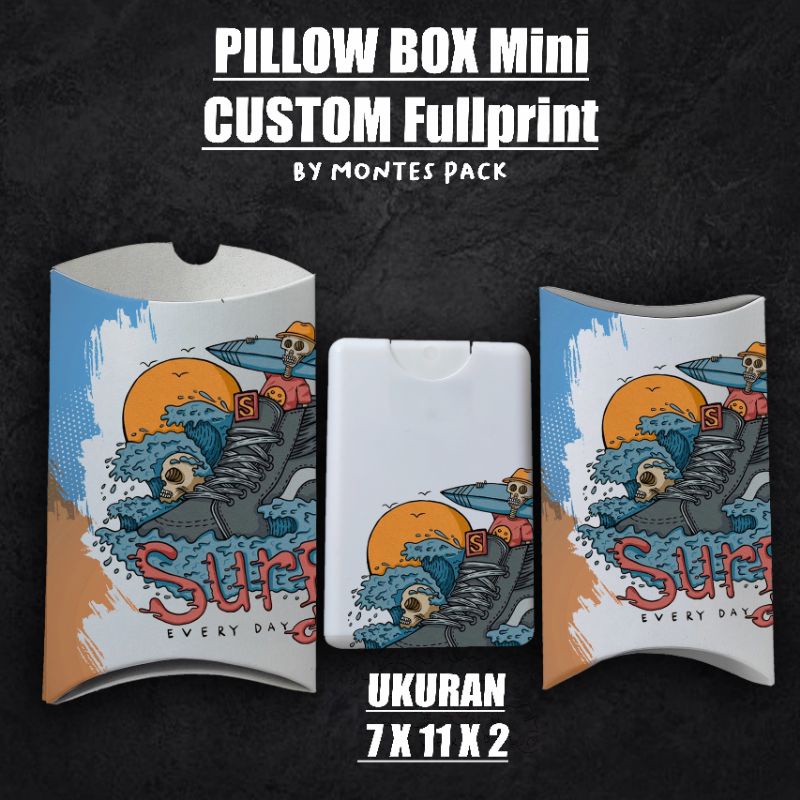 

PILLOW BOX CUSTOM / PILLOWBOX SMALL 7*11*2 / Kotak souvenir / kotak sabun full print custom