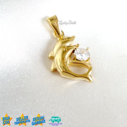 Liontin Titanium Anti Karat Liontin Tanpa Kalung Titanium Model Terbaru Dolphin Lumba - Lovelybutik