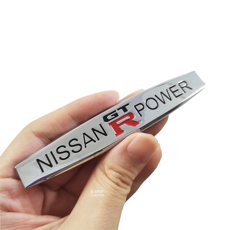 2pcs Stiker Emblem Logo NISSAN POWER GTR Bahan Metal Untuk Dekorasi Mobil NISSAN GTR