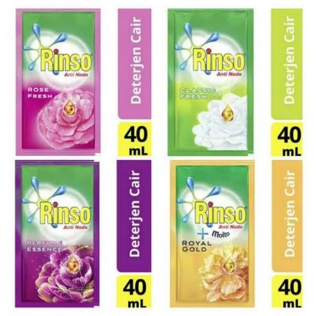 ^ KYRA ^ Rinso Deterjen Cair Konsentrat Dan Bubuk Anti Noda Plus Molto Kemasan Sachet Saset